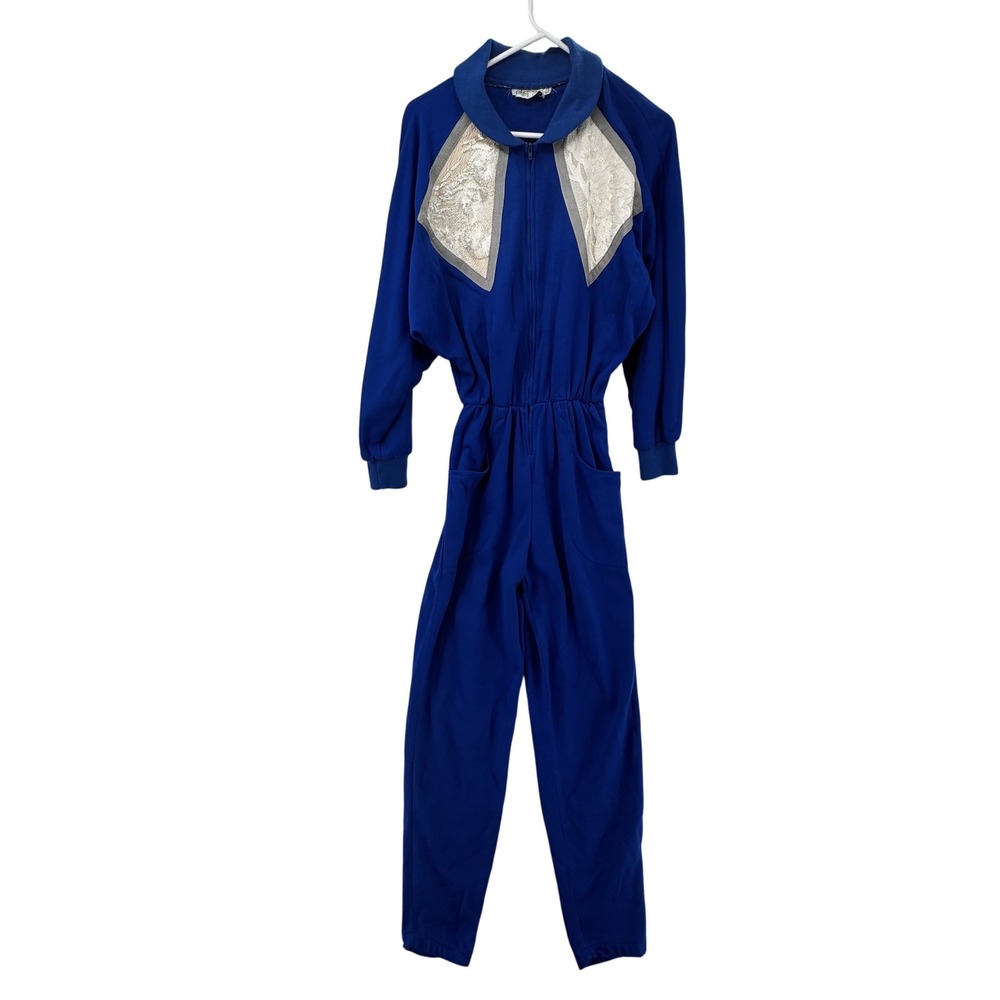 Vintage Sachi‎ Jumpsuit Womens Small Metallic Embroidered Bodysuit 80s Japan